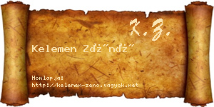 Kelemen Zénó névjegykártya